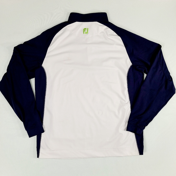 FJ Foot Joy Sport 1/4 Zip Pullover Men XL Blue White Green Long Sleeve BCC Logo - Picture 6 of 11